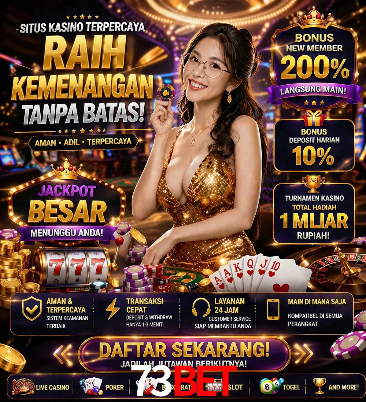 Roleta e blackjack 73Bet